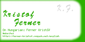 kristof ferner business card